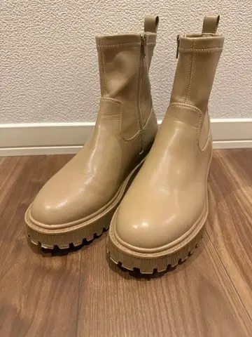 LEPSIM 제로카루 통굽 부츠 카멜 L