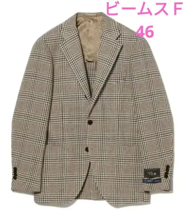 EASY LEOMASTER 믹스 패브릭 글렌체크 자켓