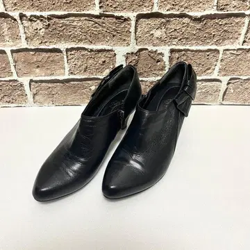 RIZ 리본 포함 숏 부티 블랙 24cm 새상품급