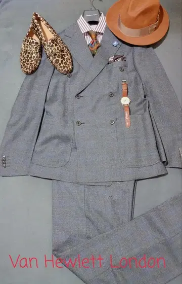 Van Hewlett London 더블 브레스트 수트