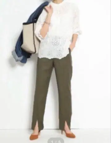 저스길리티 센터 슬릿 팬츠 카키 2 M