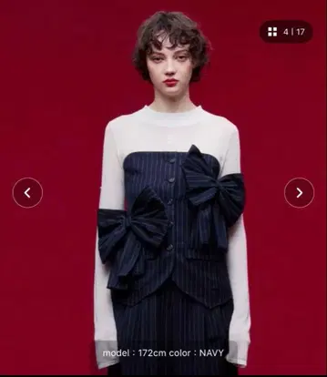 eimy istore 빅 리본 뷔스티에 NAVY