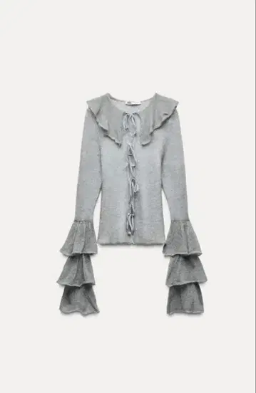 ZARA 알파카&울 프릴 자켓