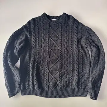 BEAUTY & YOUTH 블랙 케이블 니트 스웨터 XL