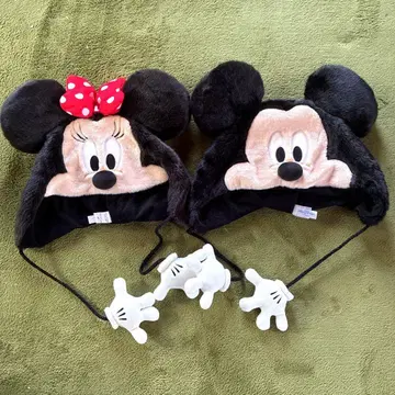 [새상품급] 미키 미니 귀도리 모자 58cm 세트 판매 팬캡
