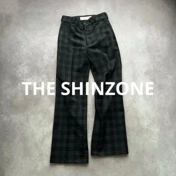 신조운 울 체크 팬츠 센터 프레스 스트레이트 36