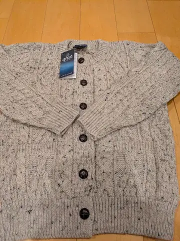 aran 케이블 니트 가디건 중간 사이즈 그레이