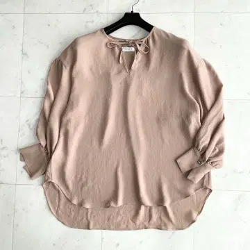 유나이티드 애로우즈 블라우스 긴팔 베이지