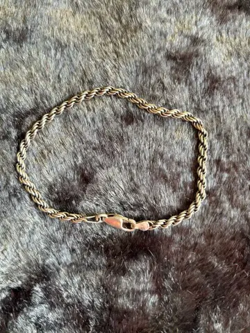 실버 트위스트 체인 팔찌 18cm