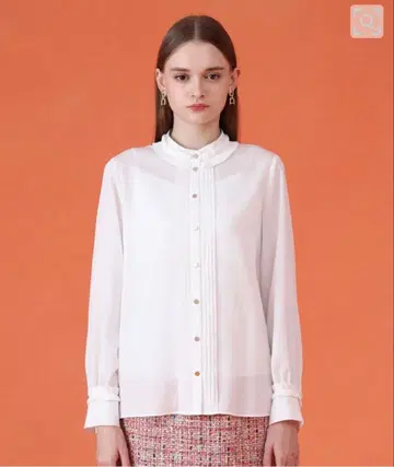 아나이 2025AW 폴리데신 플리츠 디테일 블라우스