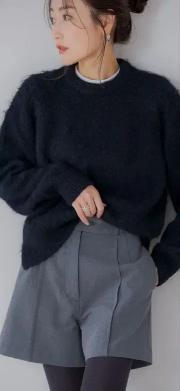 리그림 벨트 디자인 숏팬츠 그레이