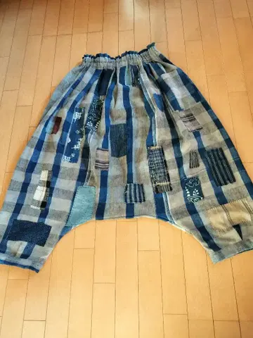 빈티지 원단 잔사 직조 사루엘 팬츠