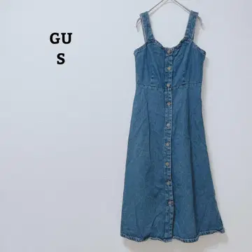 지유 살로펫 올인원 데님 원피스 점퍼 드레스 S