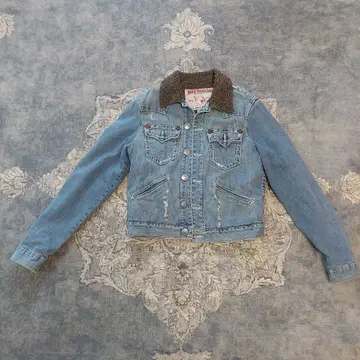 트루릴리젼 보아 옷깃 데님 자켓