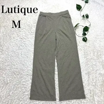 Lutique 이지 팬츠 카키 스트라이프 M