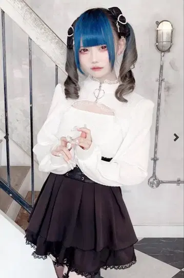 [ MA*RS ] 하트 ZIP 골지 상의 - 화이트 F 사이즈