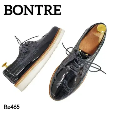 본트레 새상품급 통굽 옥스퍼드 에나멜 윙팁 EU38