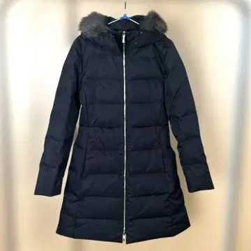 케이트 스페이드 블랙 다운 코트 롱 퍼 후드 M 사이즈