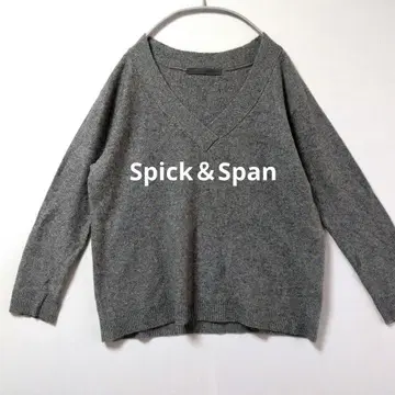 스픽 앤 스팬 캐시미어 V넥 니트 그레이 F