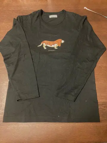 시모사코 히데키 파우더 닥스훈트 패턴 긴팔 티셔츠