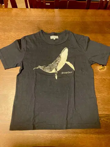 시모사코 히데키 파우더 고래 패턴 반팔 티셔츠