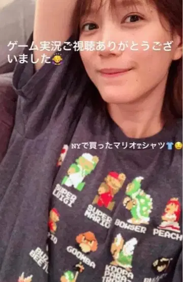 슈퍼 마리오 T셔츠 혼다 츠바사 씨 착용 모델 [ M 사이즈 ]