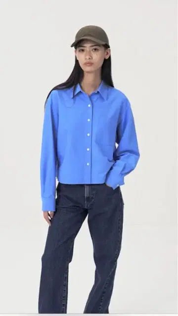 유니클로 옥스퍼드 셔츠 블루 L