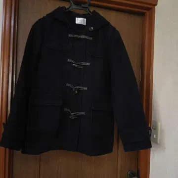 네이비 더플 코트 후드 부착