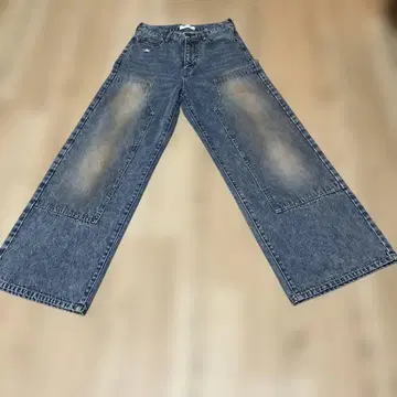 ACLENT (아클렌트) 더블니 와이드 스트레이트 J/W 데님 팬츠