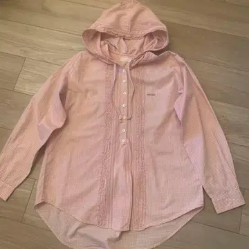 Pink House 후드 부착 긴팔 셔츠