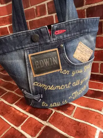 EDWIN 데님 리메이크 토트백