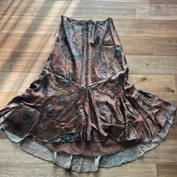 로렌 랄프 로렌 페이즐리 무늬 실크 스커트 사이즈 14