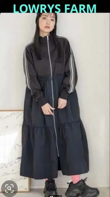 LOWRYS FARM 트랙 도킹 원피스 로리즈팜 익명 배송