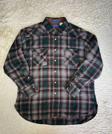 하자품 펜들턴 쉐도우 체크 웨스턴 셔츠 보드 셔츠 박스