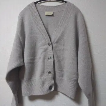 UNITED ARROWS 울 폭스 라메 숏 가디건