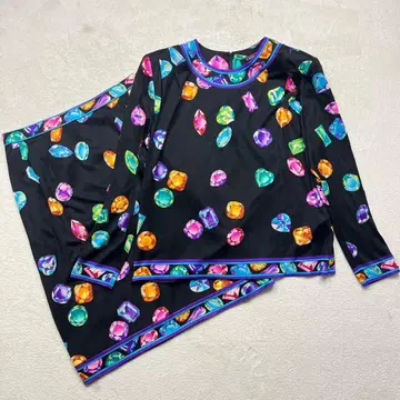 LEONARD 레오나르 크리스탈 실크 스커트 셋업 M사이즈