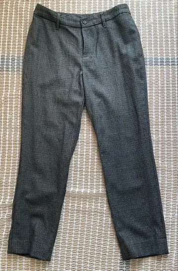 무인양품 양모 울 100% 체크 무늬 오피스 바지 허리 61 사이즈