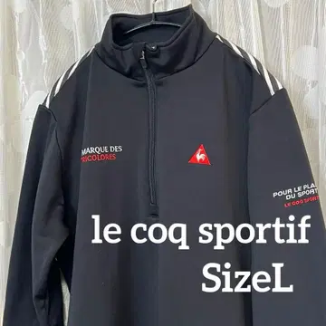 르꼬끄 스포르티프 하프 지퍼 속기모 종이상자 소재 상의 남성용 L