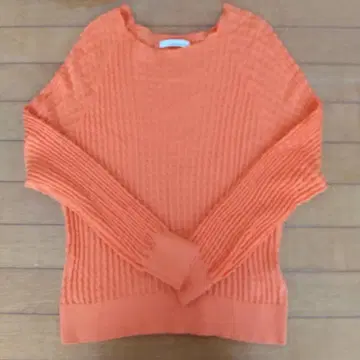 natural&standard 오렌지 리브 니트 긴팔 사이즈 L