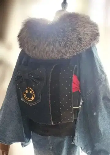 만들어진 오비 데님 스마일 와펜