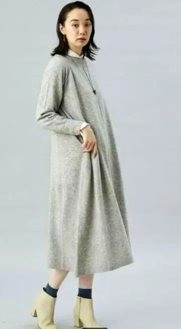 ADIEU TRISTESSE 멜란지 그레이 롱 니트 원피스
