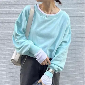 DOUDOU 쭈리 맨투맨 민트 트레이닝복