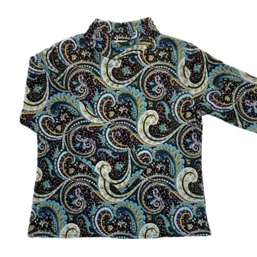 새상품 미사용 여성용 상의 페이즐리 무늬 스탠드 카라