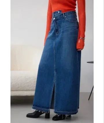데님 스커트 AZUL DENIM 오버랩 롱 스커트