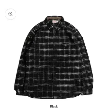 플란넬 셔츠 블랙 L 사이즈