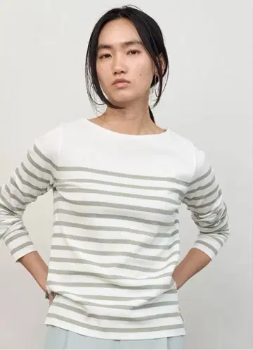 SOEJU 롱 슬리브 보더 니트 L 사이즈