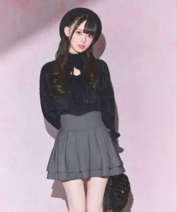 미셸 마카롱 슬림 레그 스커트 그레이