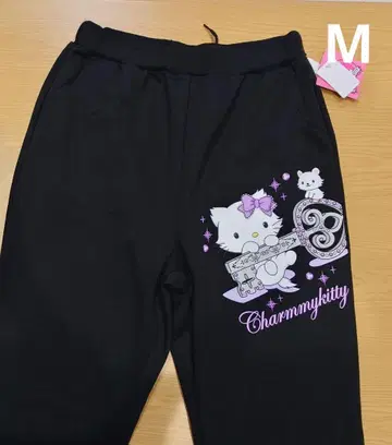 챠미키티 스웨트 팬츠 블랙 M