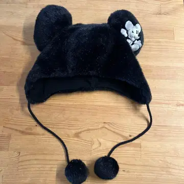 미키마우스 귀도리 모자 블랙