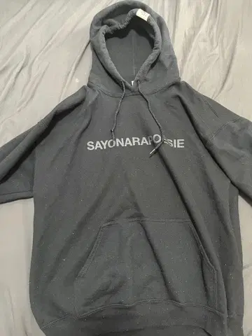 사요나라 포에지 블랙 후드티 L